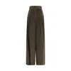 Max Mara Wide-leg Velvet Pants In Brown