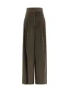 Max Mara Wide-leg Velvet Pants In Green