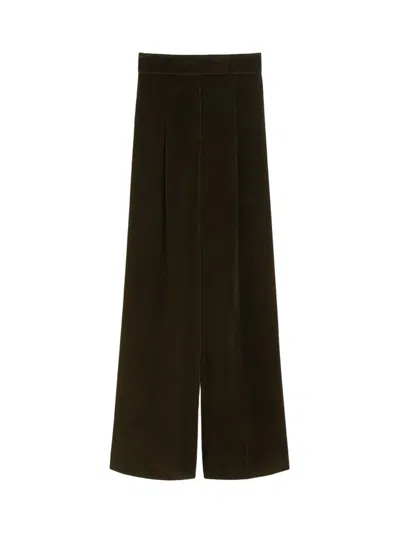 Max Mara High Waist Loose Fit Wide Leg Trousers In Black