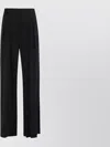 Max Mara Wide Leg Viscose Jersey Trousers In Black