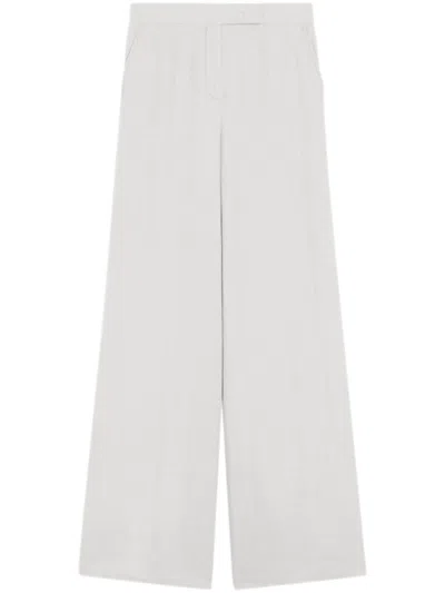 Max Mara Wide-leg White Trousers With High Waist