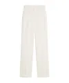 Max Mara Wide-leg Wool Casual Pants In White
