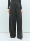 Max Mara Wide-leg Wool Felt Pants In Grey