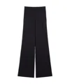 Max Mara Wide-leg Wool Gauze Trousers In Black