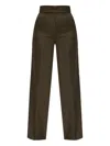 Max Mara Wide Leg High Waist Trousers Arturo In Green