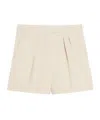 Max Mara Wide-leg Wool Shorts In Nude