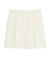 Max Mara Wide-leg Wool Shorts In White