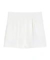 Max Mara Wide-leg Wool Shorts In White