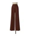 Max Mara Wide-leg Wool Trousers In Brown