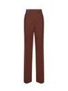 Max Mara Wide-leg Wool Trousers In Burgundy