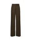 Max Mara Wide-leg Wool Trousers In Green