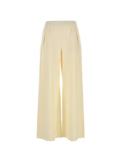 Max Mara Wide-leg Wool Trousers In Neutral
