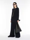 Max Mara Velvet Corduroy High Waist Pleated Trousers In Black