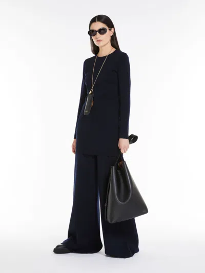 Max Mara Wide-leg Wool Trousers In Ultramarine