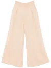 Max Mara Wool Wide Leg Trousers In Tan