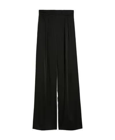 Max Mara Wide-legged Casual Pants In Black