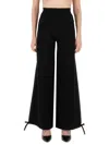 Max Mara Nigeria Wool Knit Baloon Pants Drawstrings On Hem Trousers Black