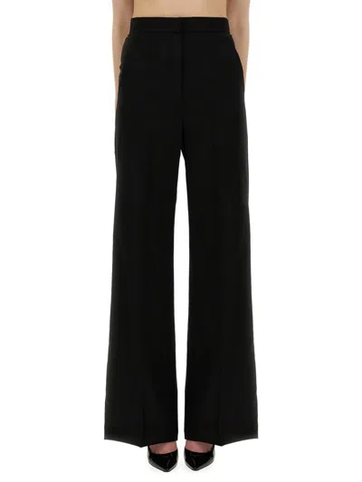 Max Mara Wide Pants "fernet" In Black