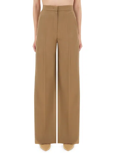 Max Mara Wide Pants "fernet" In Brown