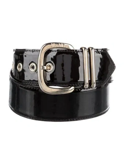 Pre-owned Max Mara Wide Patent Leather Belt In Black