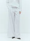 Max Mara Wide Poplin Pants In White