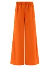 Max Mara Wide Poplin Trousers In Orange