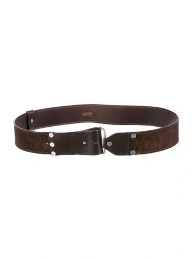 Pre-owned Max Mara Wide Suede Waist Belt In Brown