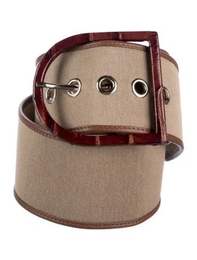 Pre-owned Max Mara Wide Suede Waist Belt In Neutrals