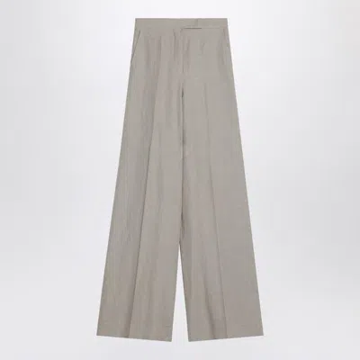 Max Mara Wide Trousers In Linen Canvas