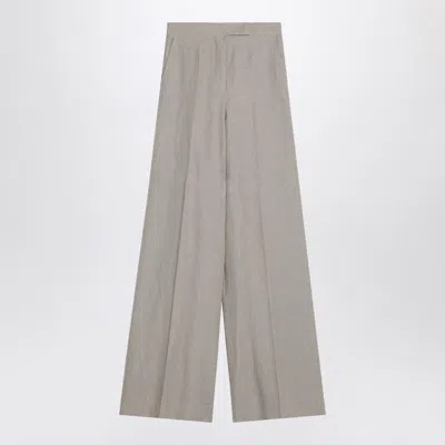 Max Mara Wide Trousers In Linen Canvas