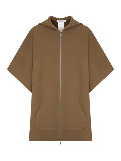 Max Mara Wide Viscose Crepe Cardigan In Neutral