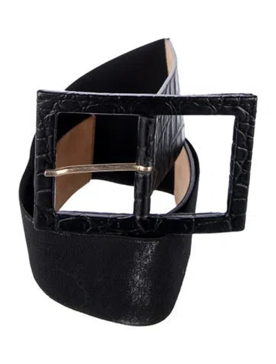 Pre-owned Max Mara Wide Waist Belt In Black