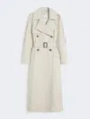Max Mara Wide Water-repellent Twill Trench Coat In White