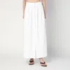 Max Mara Wide White Gabardine Skirt In White