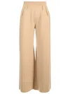 Max Mara Wide Wool Trousers In Brown