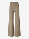 Max Mara Wide Wool Trousers In Brown
