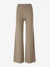 Max Mara Wide Wool Trousers In Brown