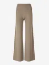 Max Mara Wide Wool Trousers In Brown
