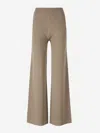 Max Mara Wide Wool Trousers In Brown