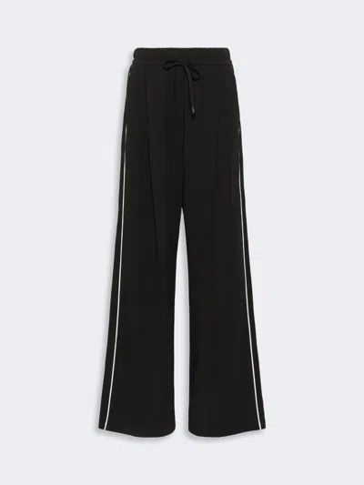 Max Mara Wide-fit Milano-knit Jersey Trousers In Black