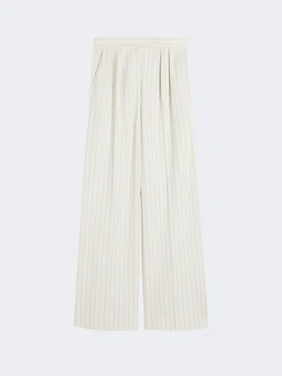 Max Mara Wide-fit Pinstripe Piqué Jersey Trousers In Neutral