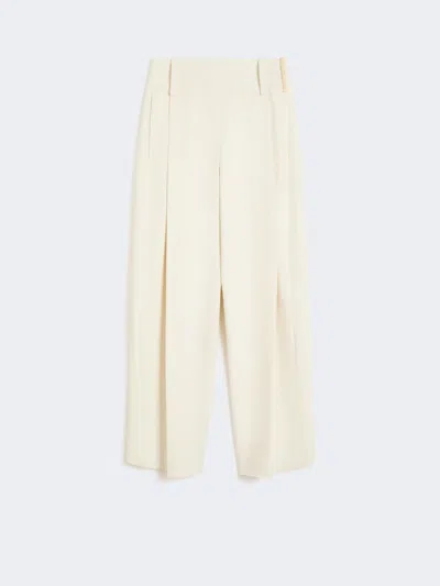 Max Mara Wide-fit Stretch Viscose Trousers In Neutral