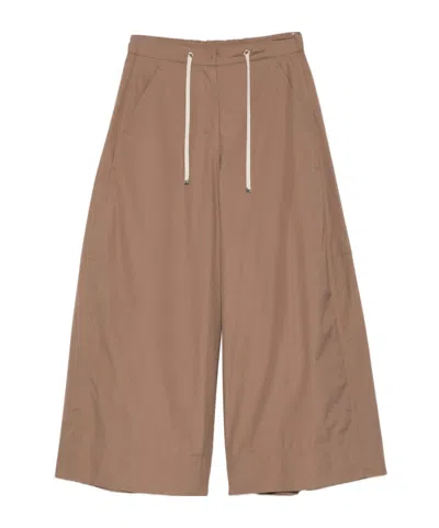 Max Mara Wide-leg Casual Pants In Brown