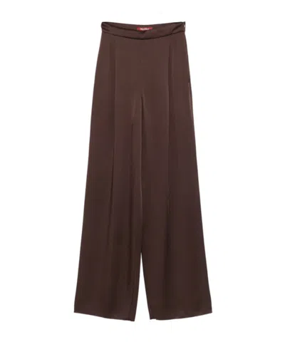 Max Mara Wide-leg Casual Pants In Brown