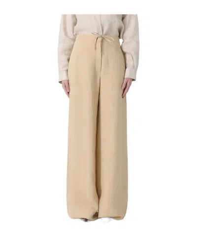 Max Mara Wide-leg Casual Pants In Nude