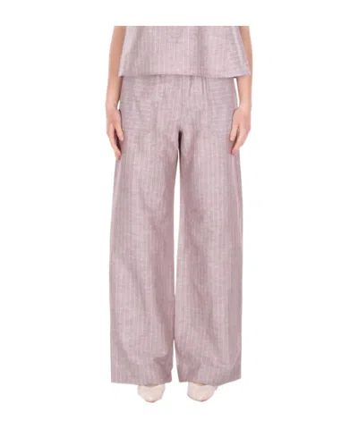 Max Mara Wide-leg Casual Pants In Pink