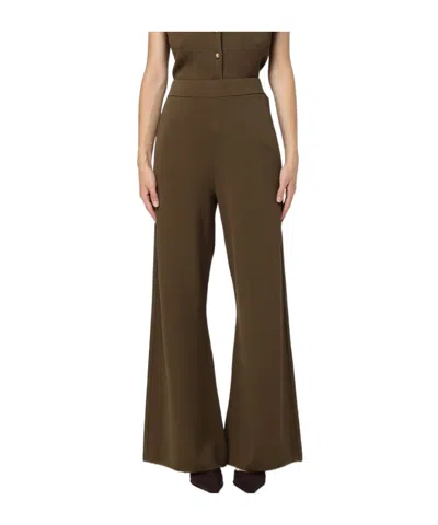 Max Mara Wide-leg Casual Trousers In Brown
