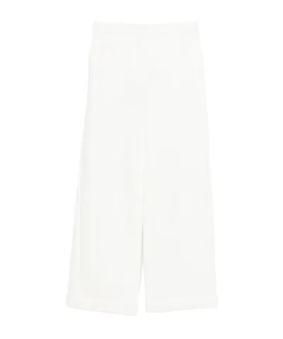 Max Mara Wide-leg Cotton Trousers In White
