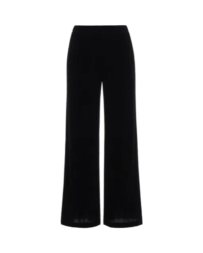 Max Mara Wide-leg Elastic-waist Trousers In Black