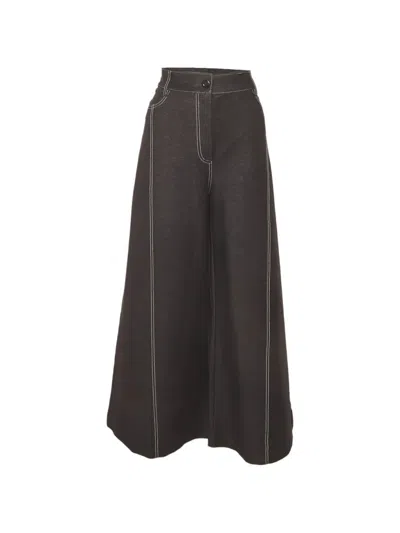 Pre-owned Max Mara Wide-leg Jeans In Black